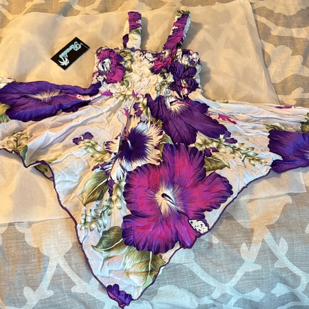 Purple Floral Toddler Girls Dress